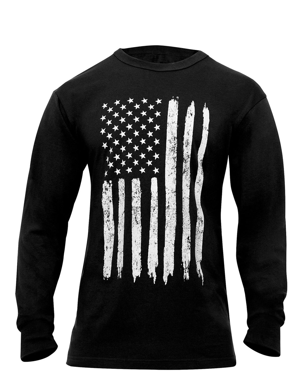 Rothco US Flag Long Sleeve T-Shirt Black / White