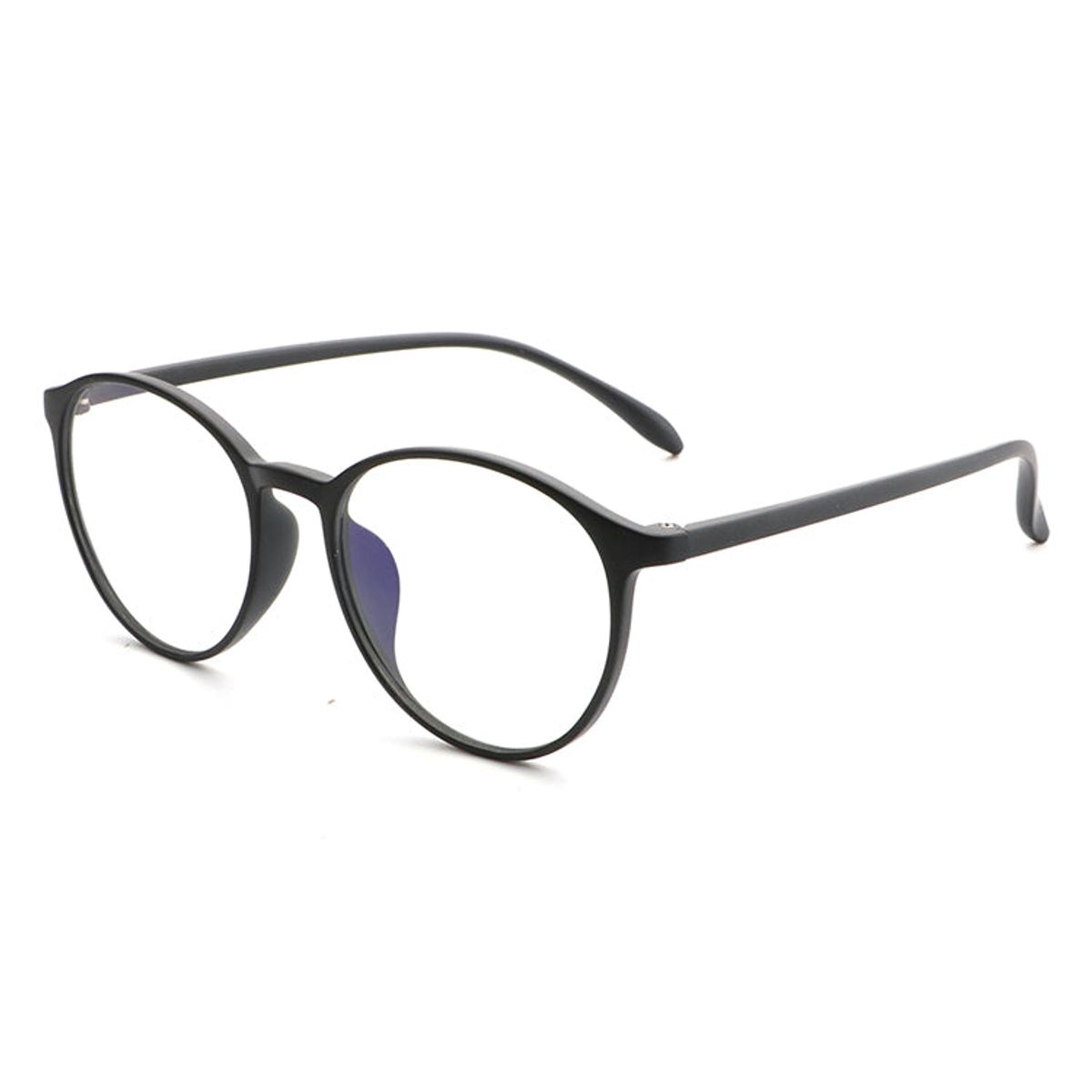 Round Blue Light Brille - Alm. Sort - Normal