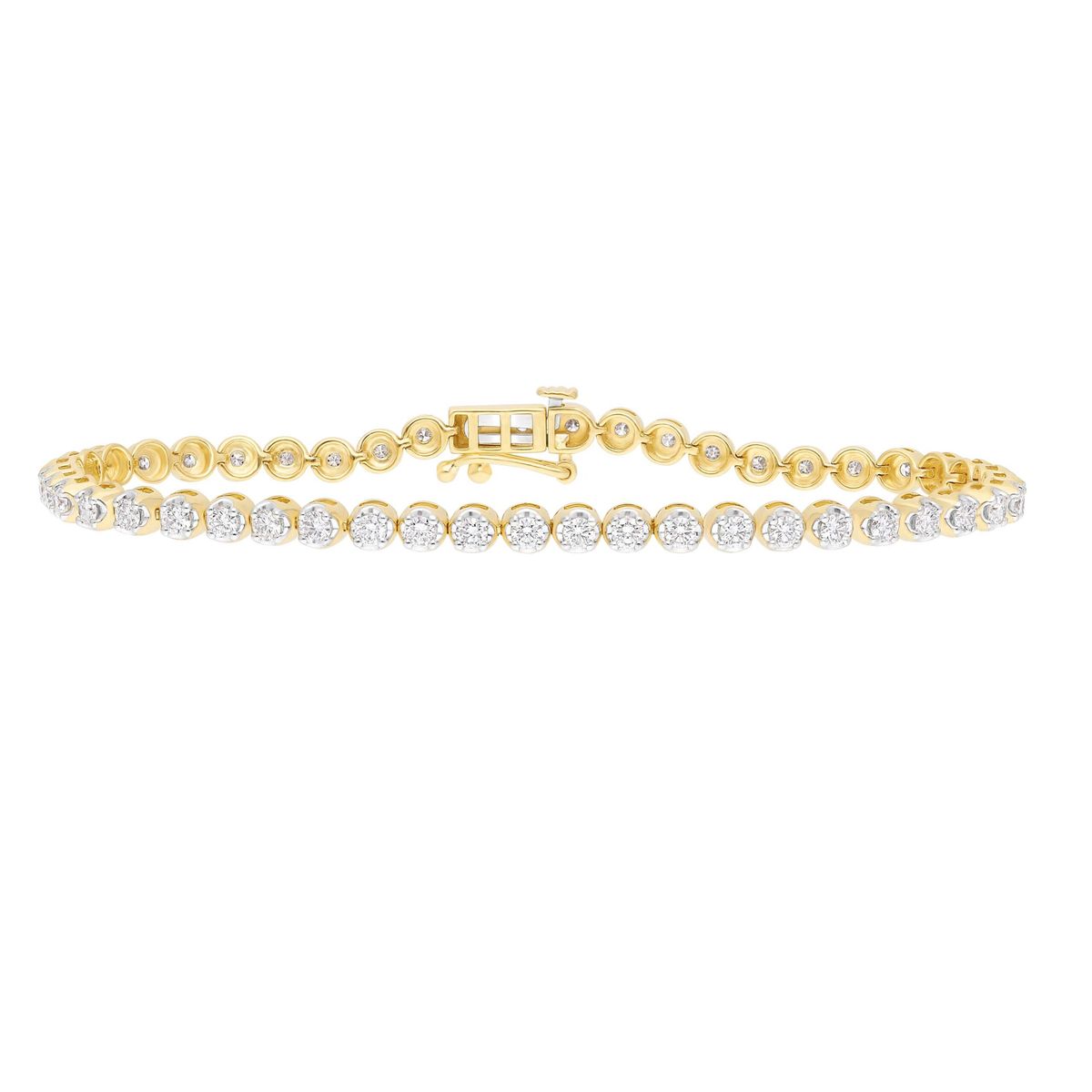 "Round Flow" Tennisarmbånd i 18 kt. guld eller hvidguld, 2.00 ct diamanter