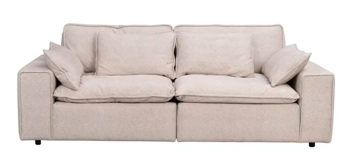 ROWICO Rawlins 3 pers. sofa, m. 4 hynder - beige stof