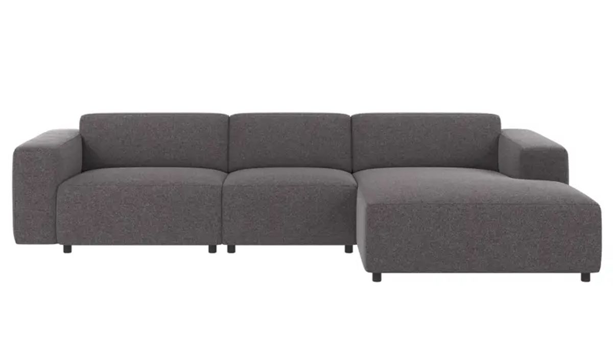 ROWICO Willard 4 pers. modul sofa, m. højre chaiselong - mørkegrå stof