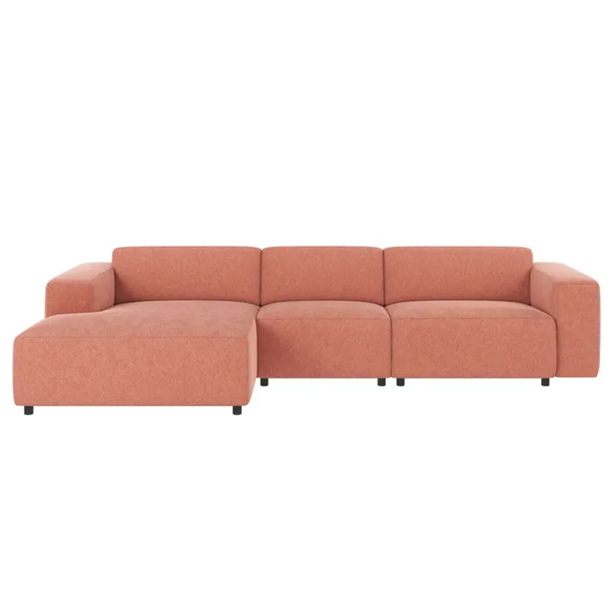 ROWICO Willard 4 pers. modul sofa, m. venstre chaiselong - rød stof