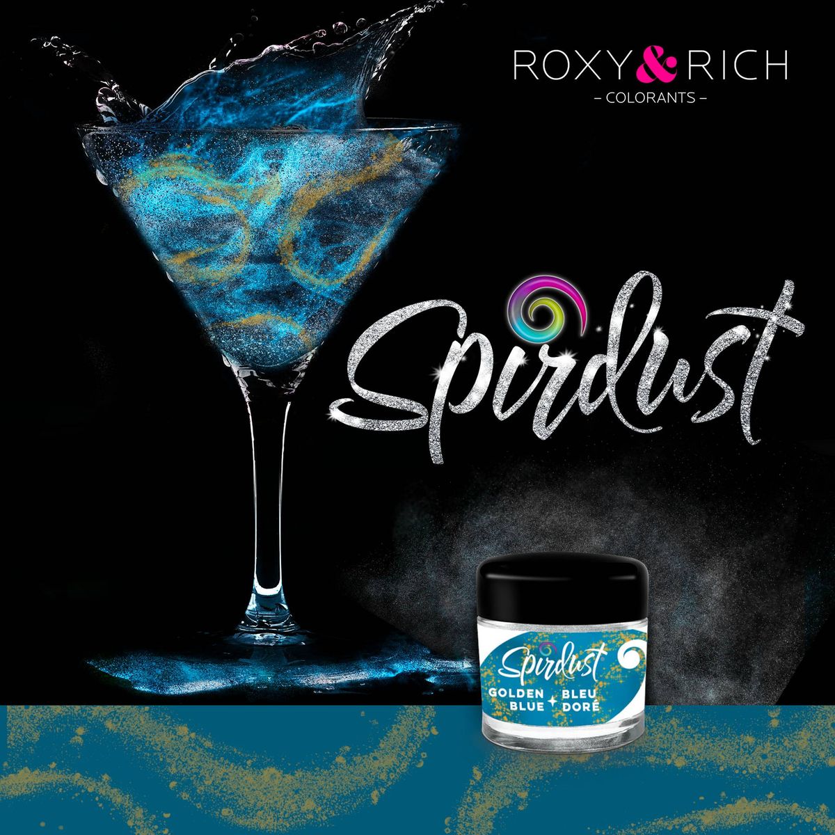 Roxy & Rich - Spirdust Golden Blue, 1,5g,