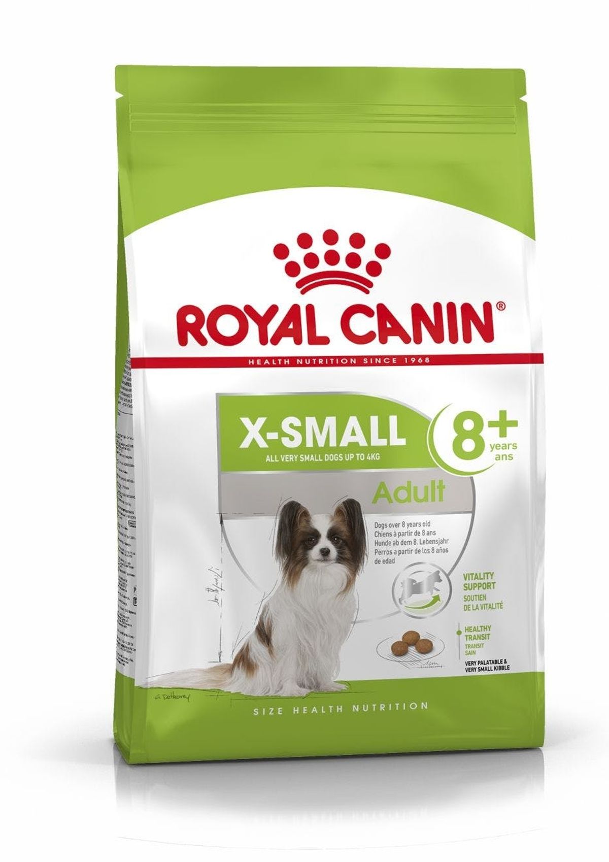 Royal Canin XSmall Adult 8+. (op til 4 kg hund) Over 8 år.