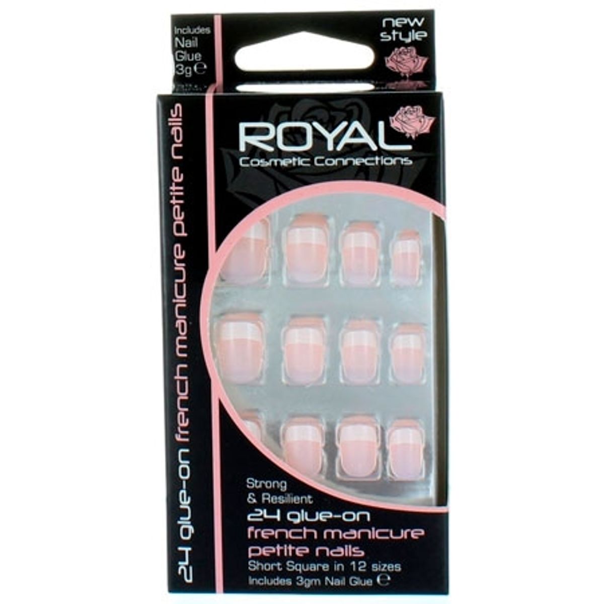 Royal Kunstige Negle Fransk Manicure 24 Stk (Petite)