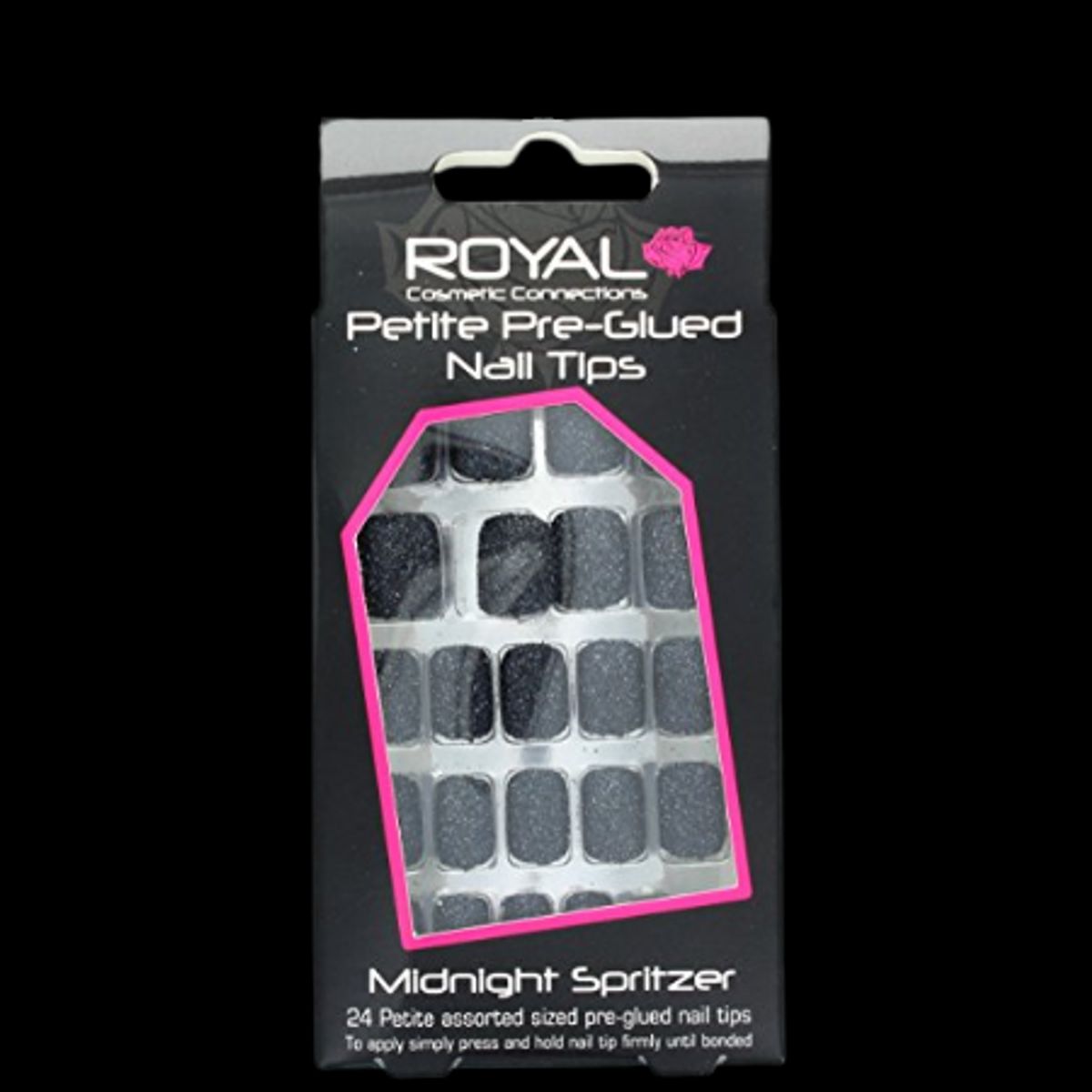 Royal Nail Tips Midnight Spritzer Petite - 24 stk