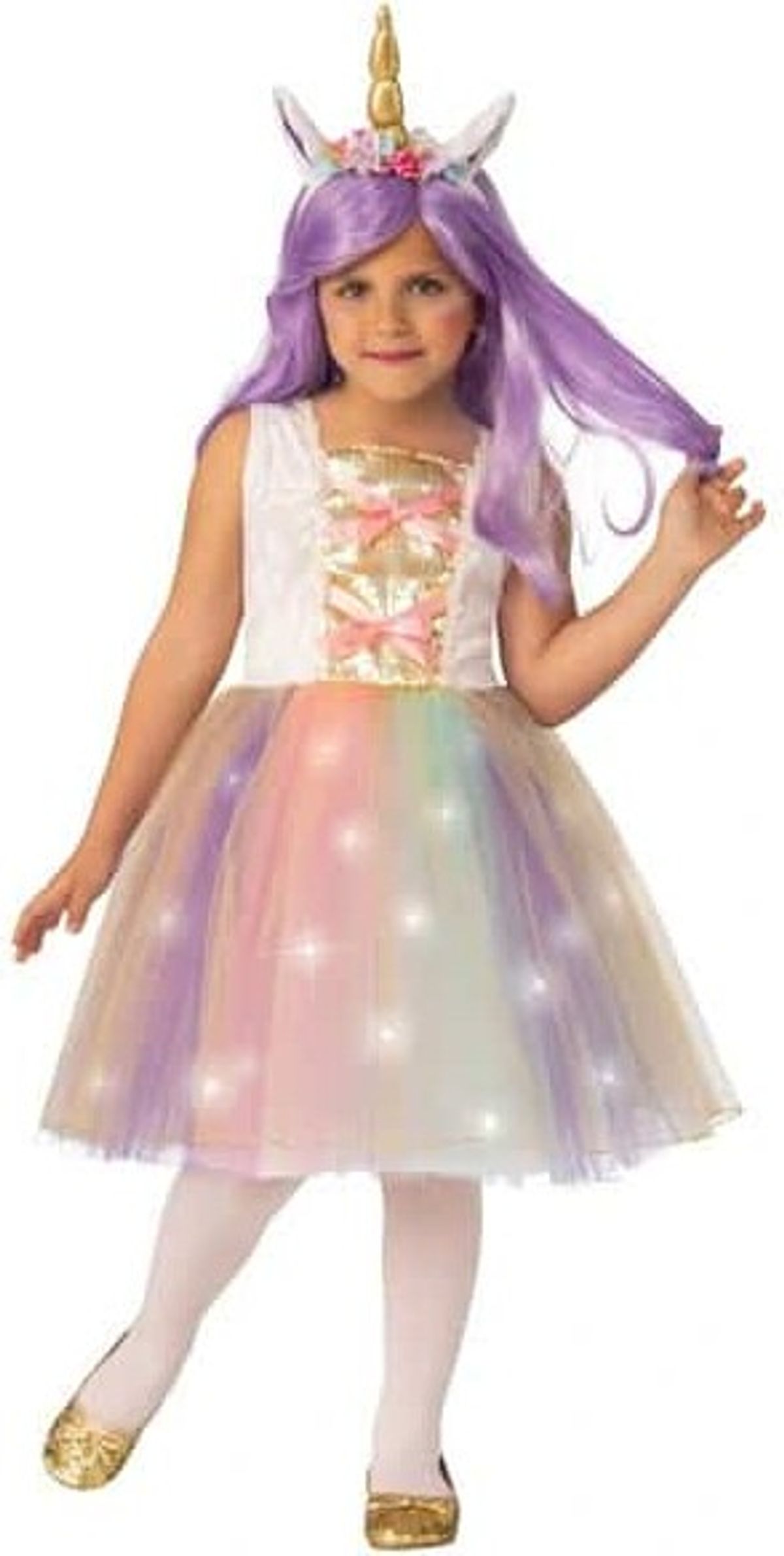 Rubies - Bright Unicorn Dress And Headband (5-7 Years)