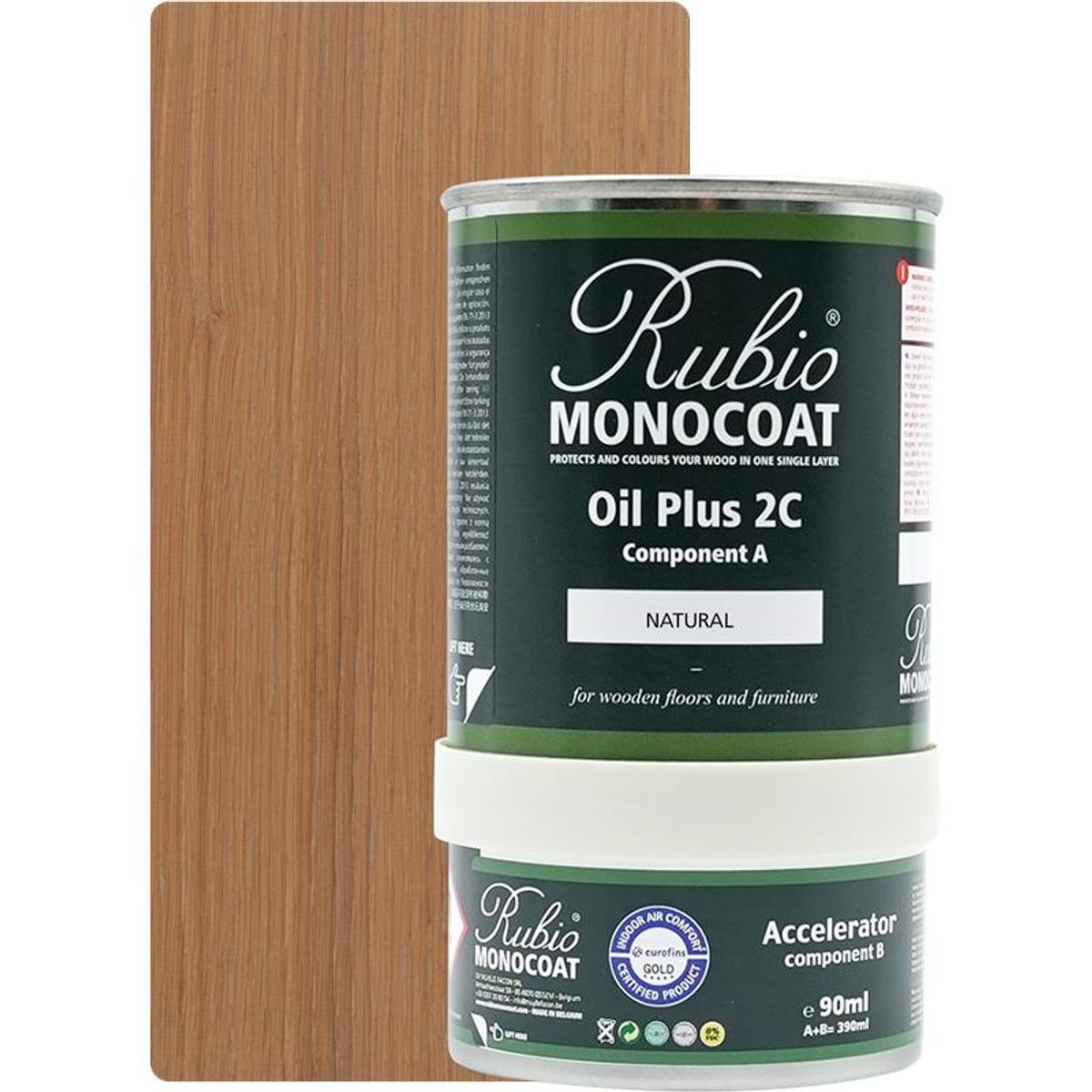 Rubio Monocoat olie Plus 2C Natural 390 ml inkl. accelerator 90 ml.