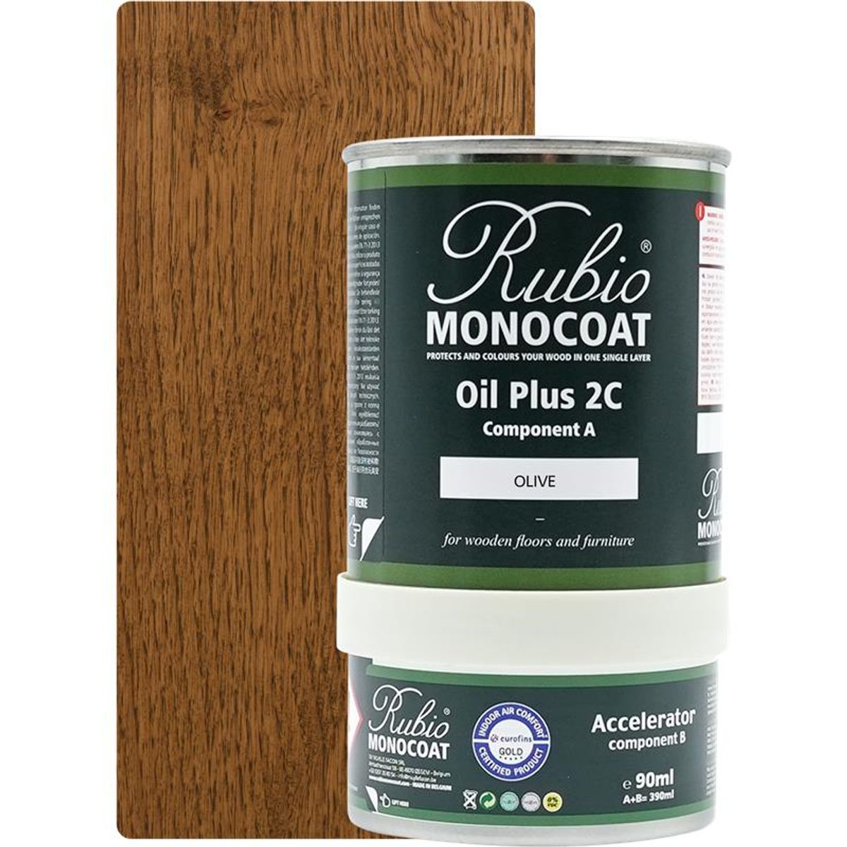 Rubio Monocoat olie Plus 2C Olive 390 ml inkl. accelerator 90 ml.