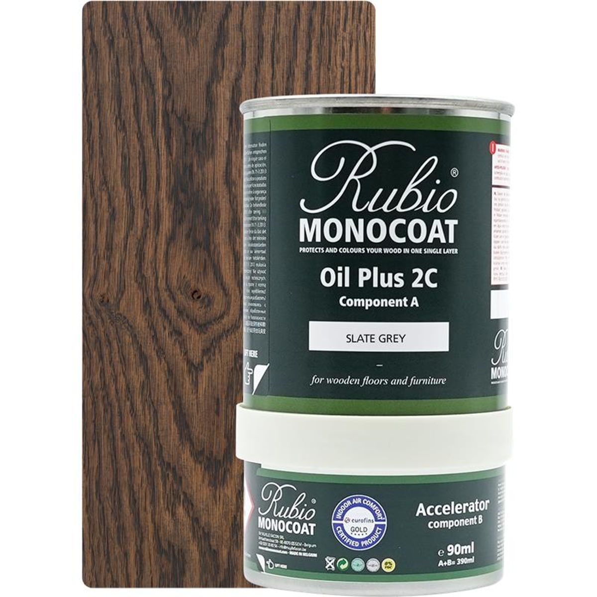 Rubio Monocoat olie Plus 2C Slate Grey 390 ml inkl. accelerator 90 ml.