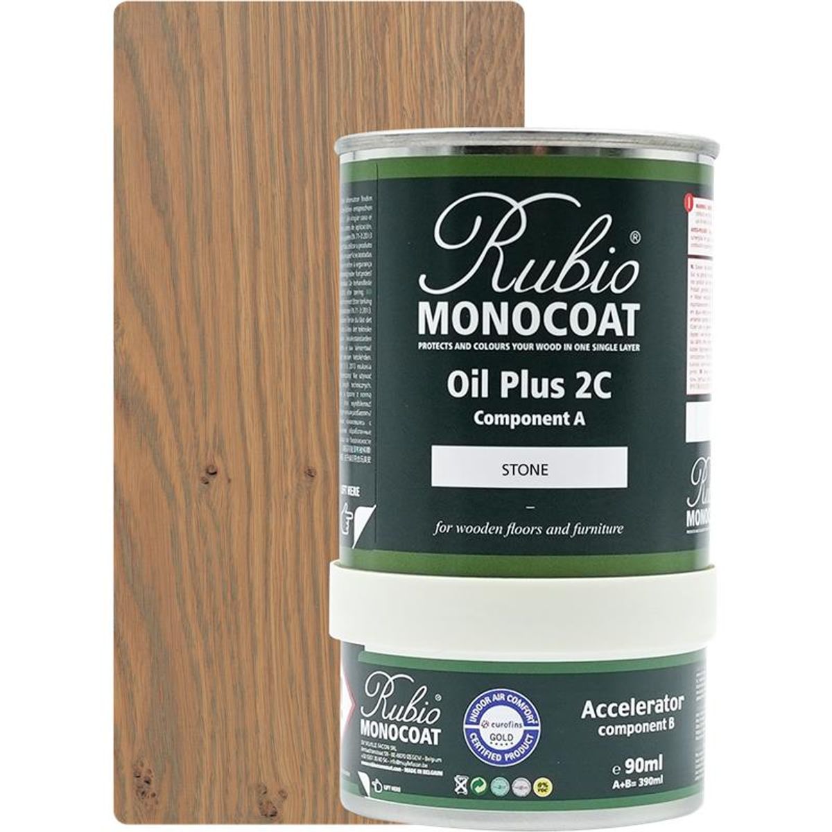 Rubio Monocoat olie Plus 2C Stone 390 ml inkl. accelerator 90 ml.