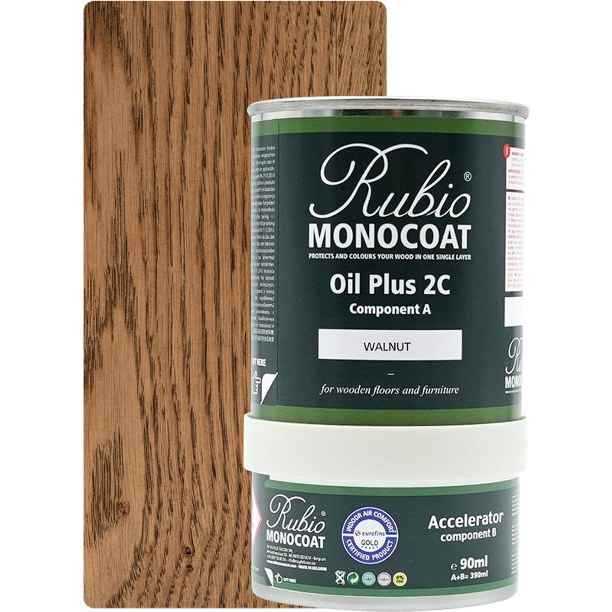 Rubio Monocoat olie Plus 2C Walnut 390 ml inkl. accelerator 90 ml.