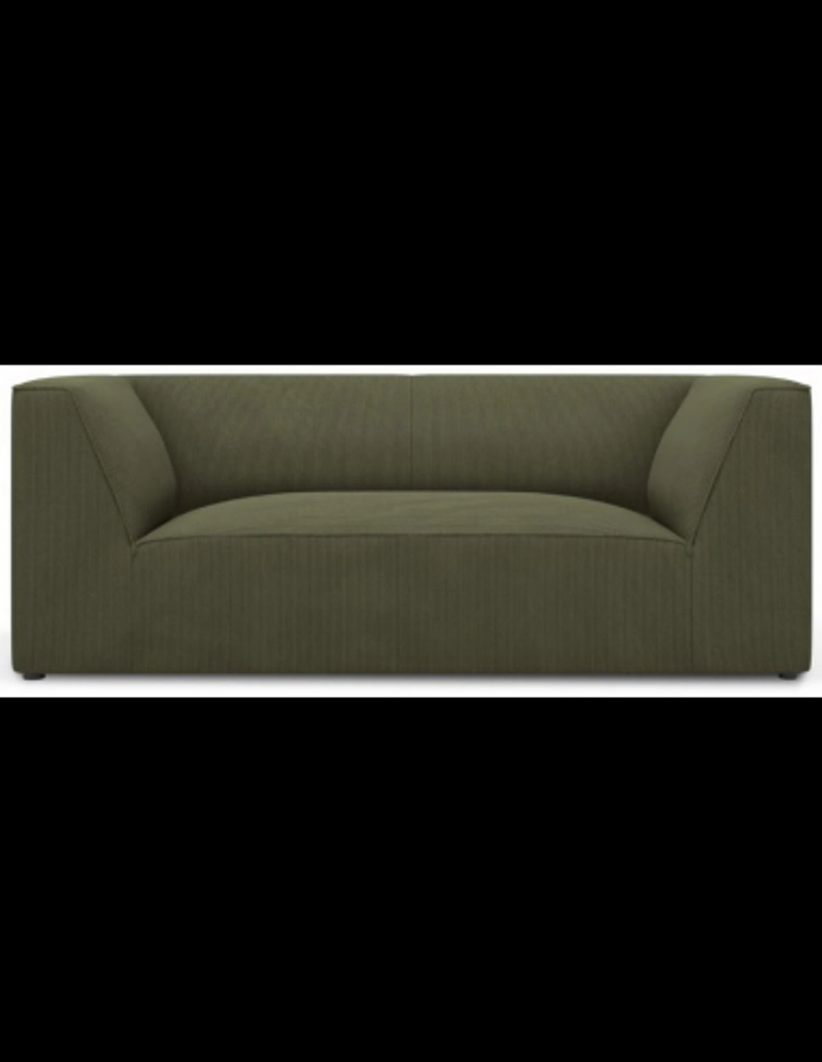 Ruby 2-personers sofa i corduroy B174 x D92 cm - Sort/Grøn