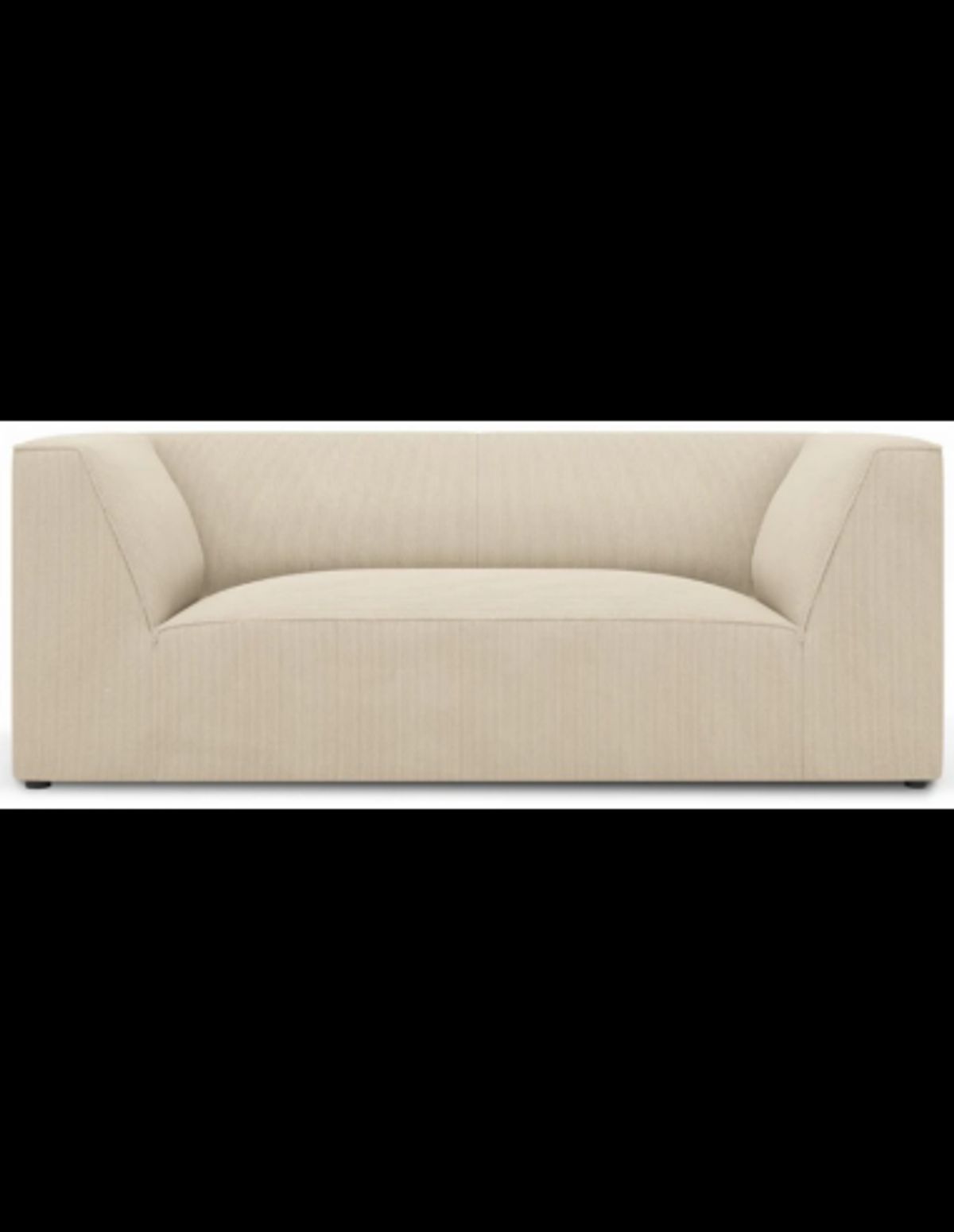 Ruby 2-personers sofa i corduroy B174 x D92 cm - Sort/Lys beige