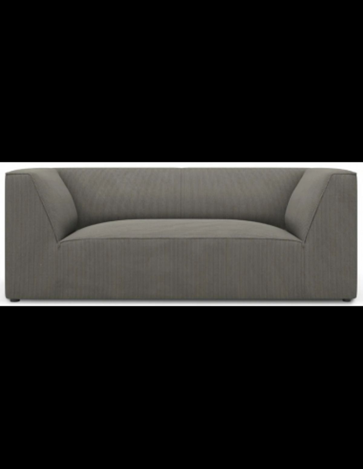 Ruby 2-personers sofa i corduroy B174 x D92 cm - Sort/Lysegrå