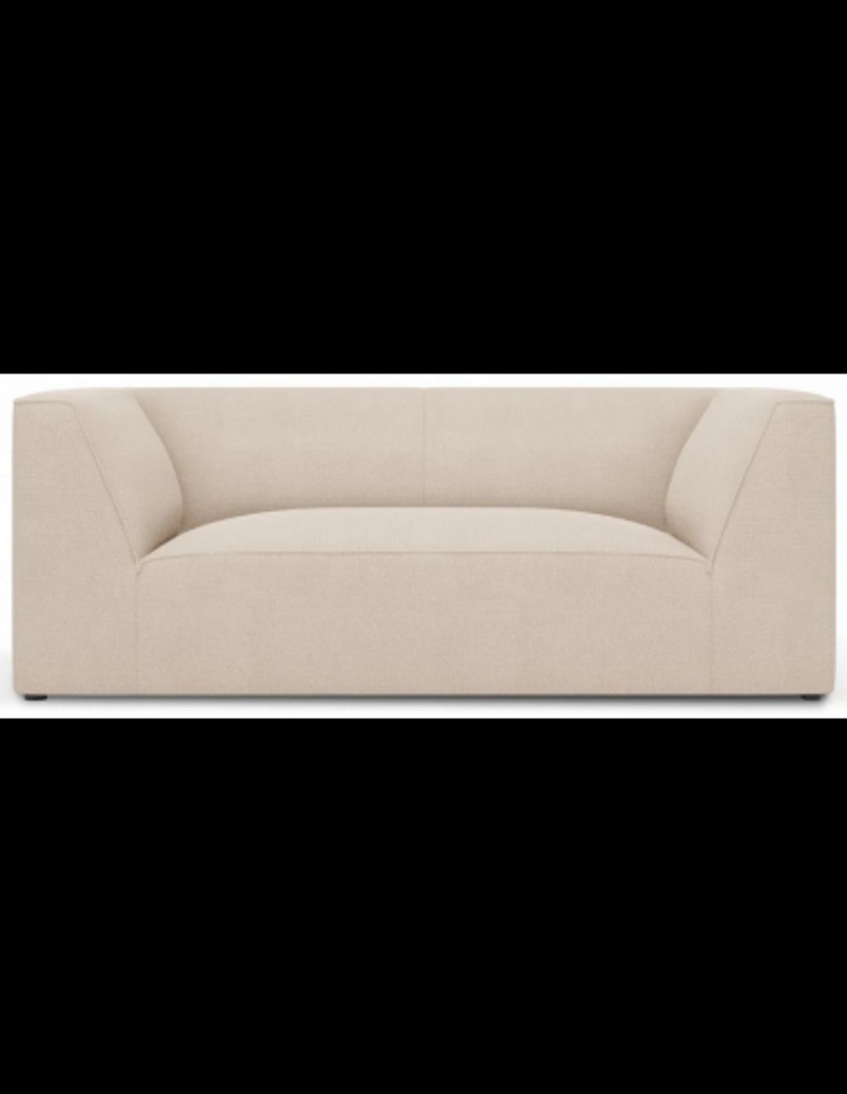 Ruby 2-personers sofa i polyester B174 x D92 cm - Sort/Beige