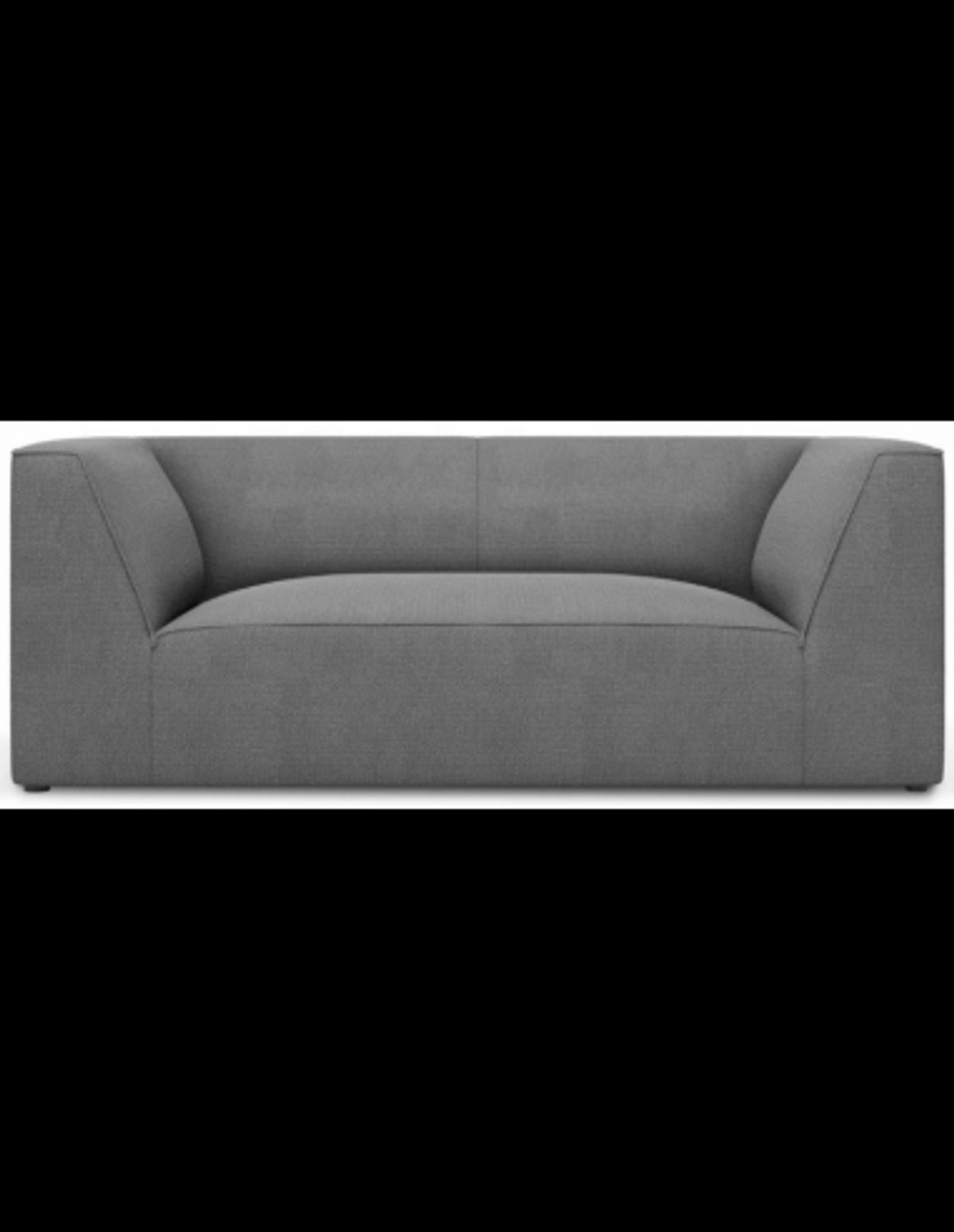 Ruby 2-personers sofa i polyester B174 x D92 cm - Sort/Grå