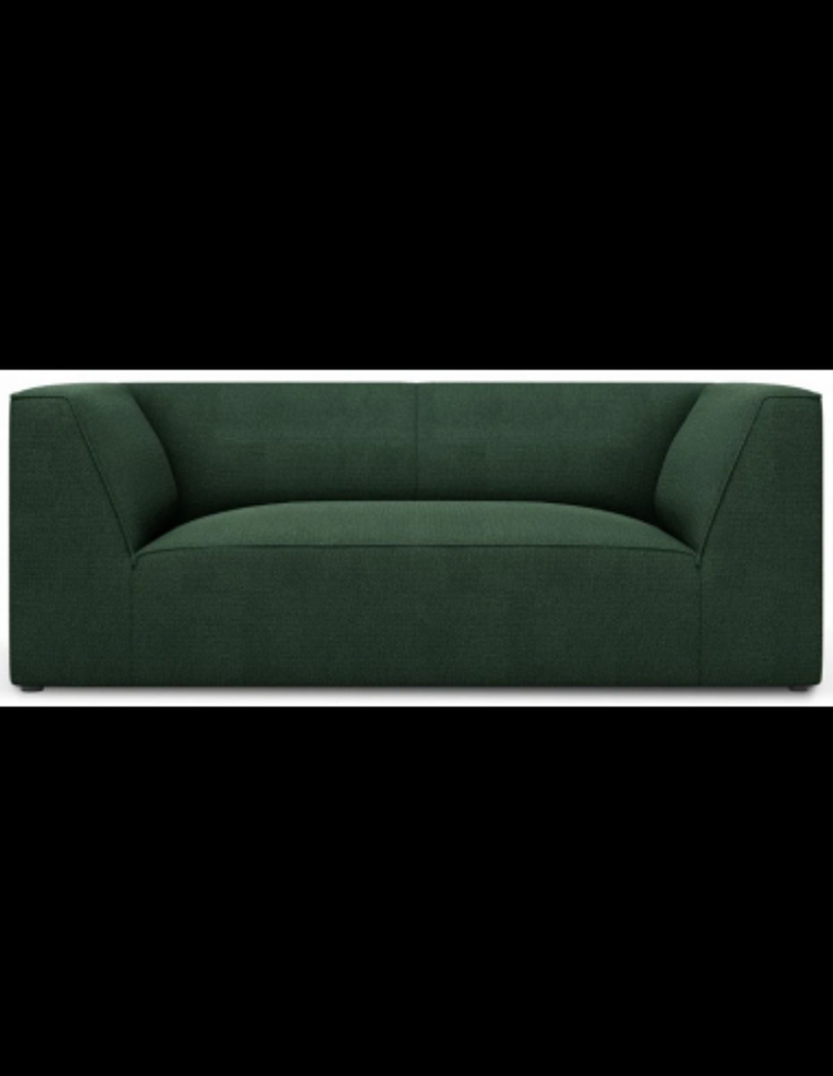 Ruby 2-personers sofa i polyester B174 x D92 cm - Sort/Grøn