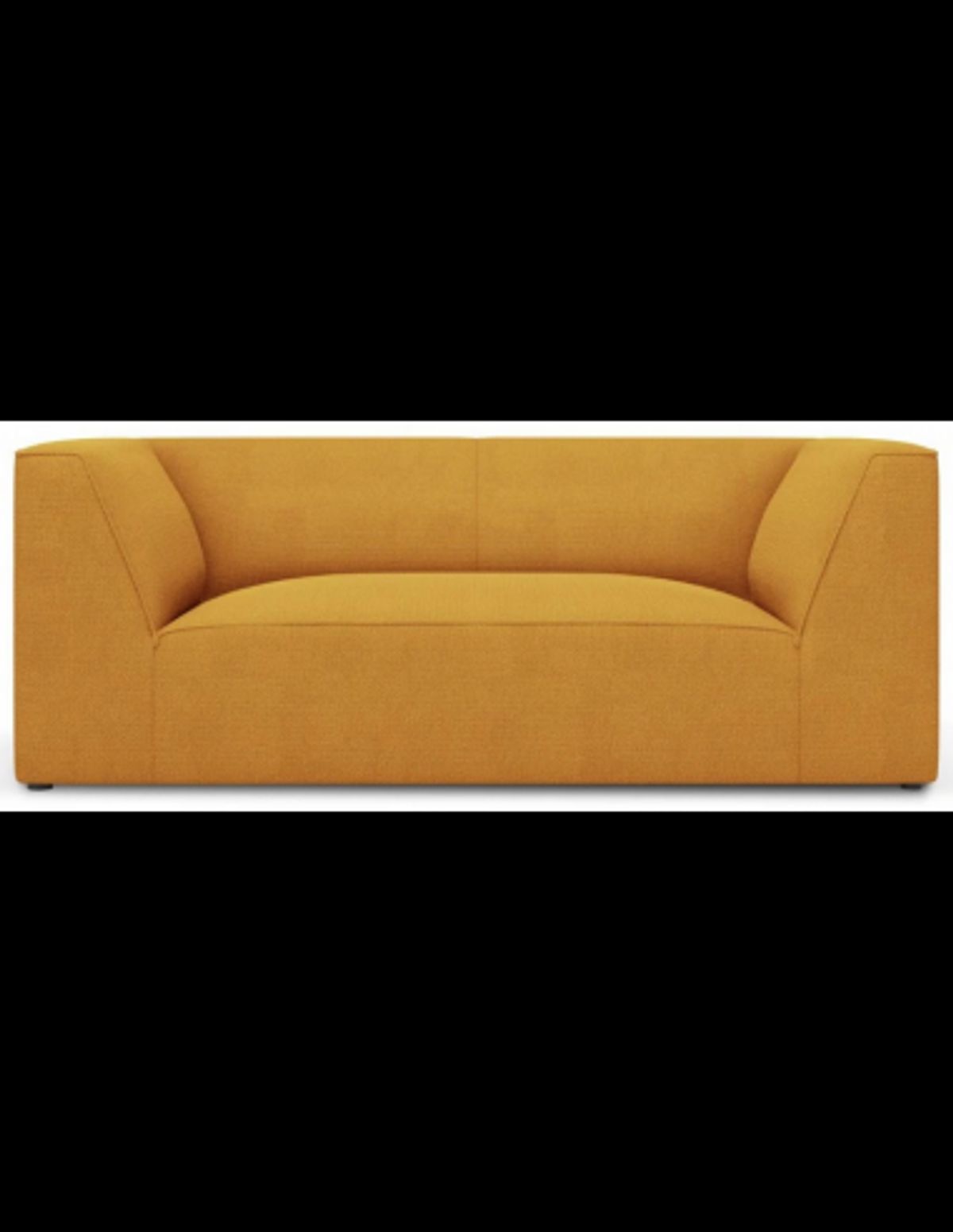 Ruby 2-personers sofa i polyester B174 x D92 cm - Sort/Gul