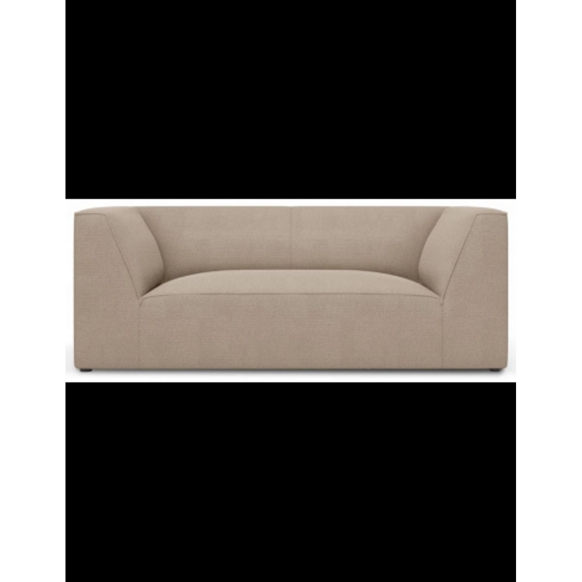 Ruby 2-personers sofa i polyester B174 x D92 cm - Sort/Mørk beige