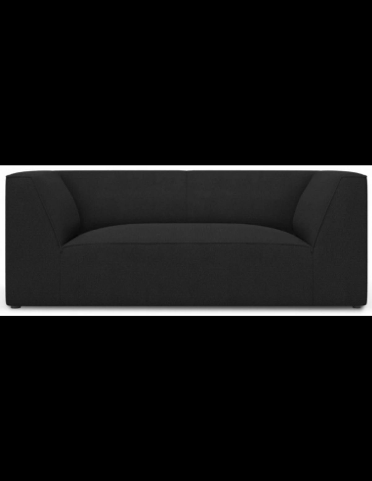 Ruby 2-personers sofa i polyester B174 x D92 cm - Sort/Sort