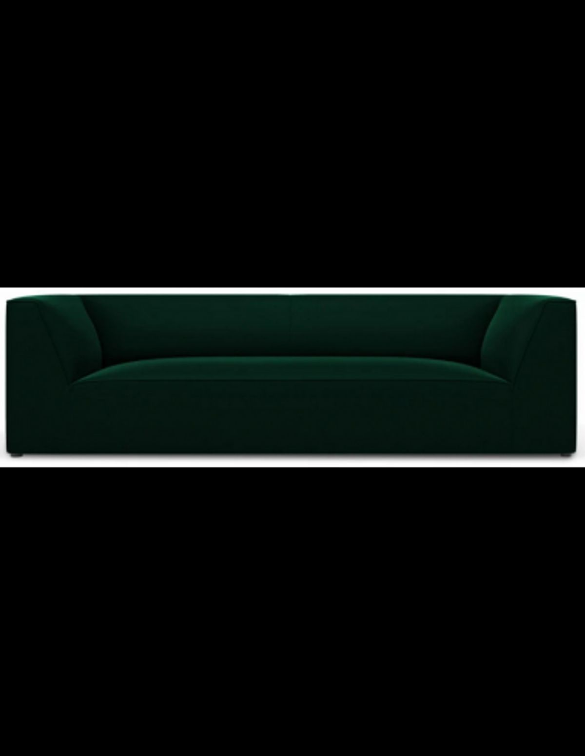 Ruby 3-personers sofa i velour B232 x D92 cm - Sort/Flaskegrøn