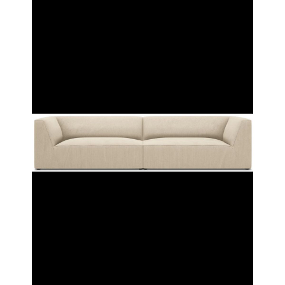 Ruby 4-personers sofa i corduroy B302 x D92 cm - Sort/Lys beige