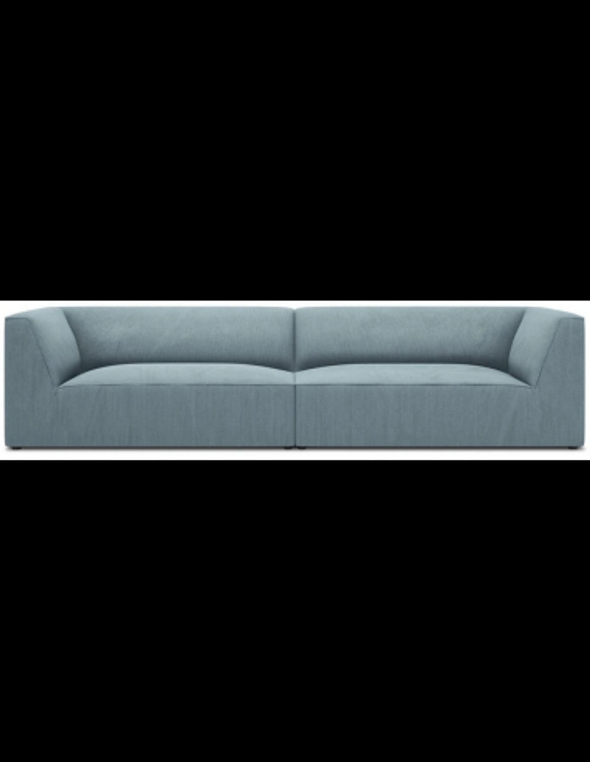 Ruby 4-personers sofa i corduroy B302 x D92 cm - Sort/Lyseblå