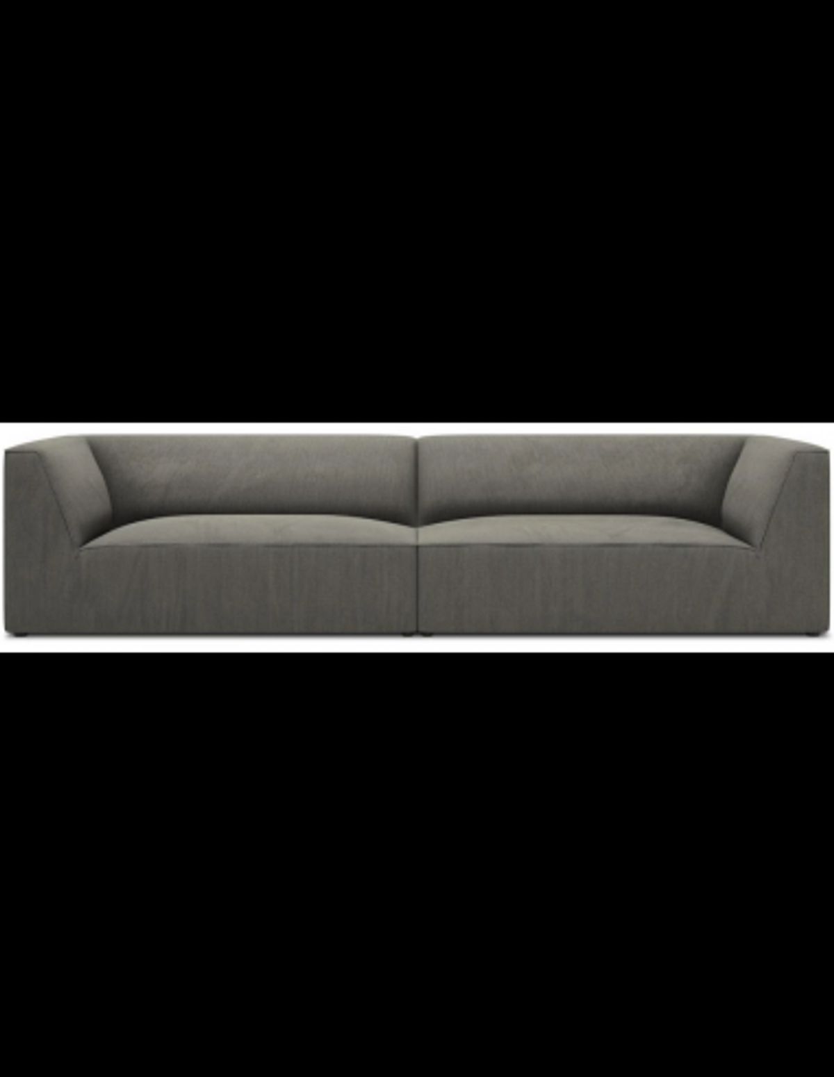 Ruby 4-personers sofa i corduroy B302 x D92 cm - Sort/Lysegrå