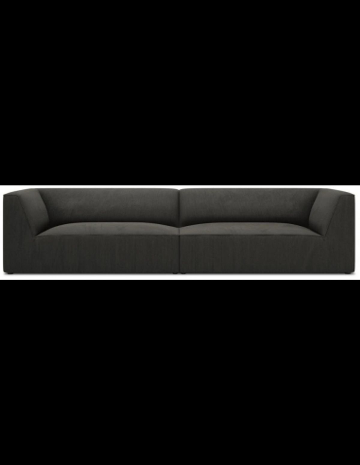 Ruby 4-personers sofa i corduroy B302 x D92 cm - Sort/Mørkegrå