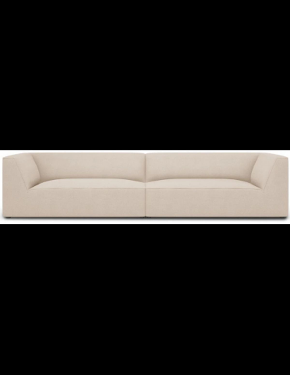 Ruby 4-personers sofa i polyester B302 x D92 cm - Sort/Beige