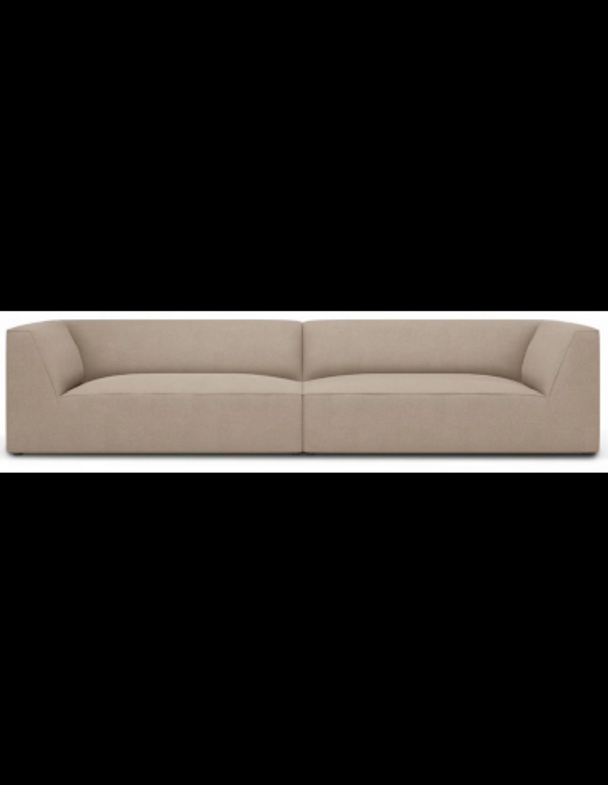 Ruby 4-personers sofa i polyester B302 x D92 cm - Sort/Mørk beige