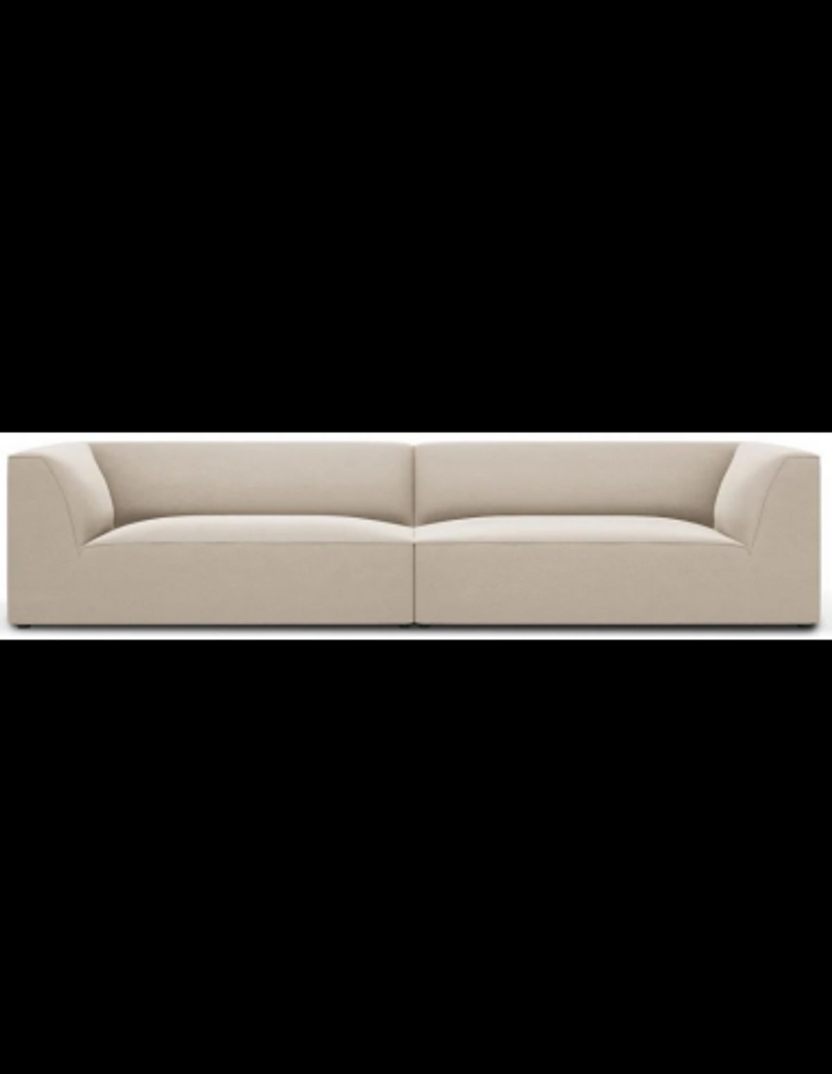 Ruby 4-personers sofa i velour B302 x D92 cm - Sort/Beige