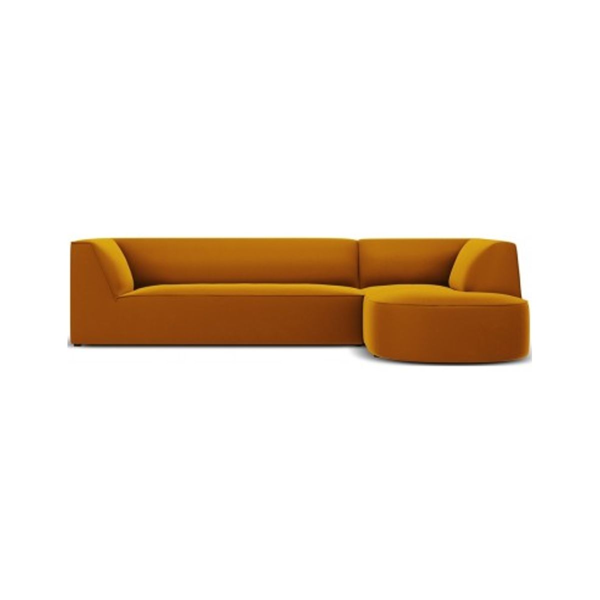 Ruby chaiselong sofa højrevendt i velour B273 x D180 cm - Gul