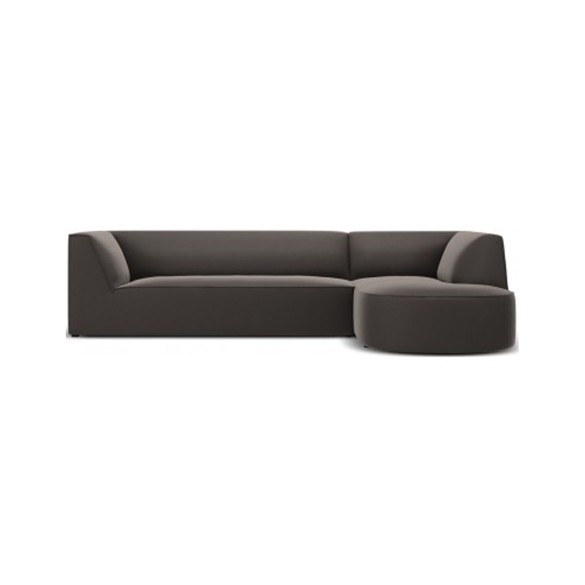 Ruby chaiselong sofa højrevendt i velour B273 x D180 cm - Mørkegrå