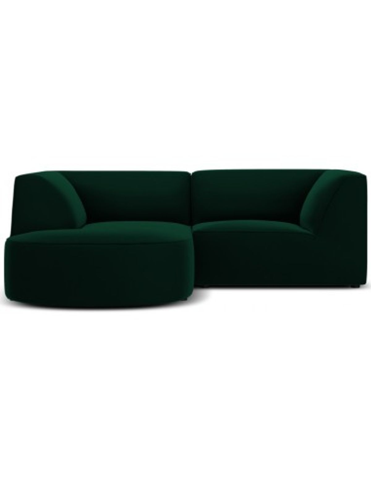 Ruby chaiselong sofa venstrevendt i velour B186 x D180 cm - Flaskegrøn