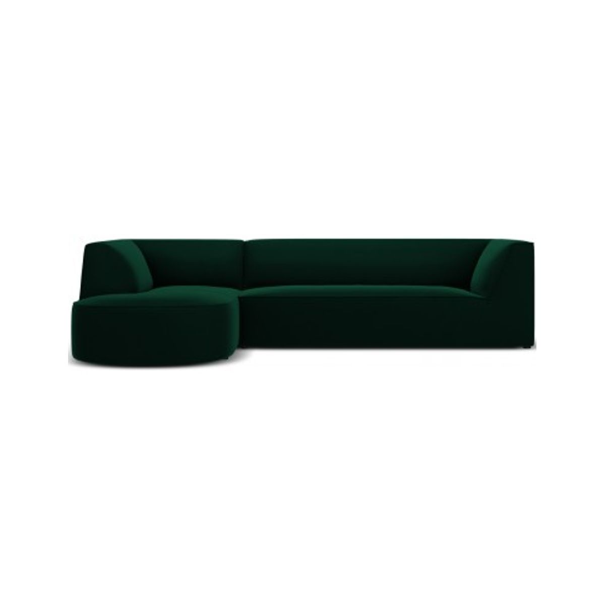 Ruby chaiselong sofa venstrevendt i velour B273 x D180 cm - Flaskegrøn