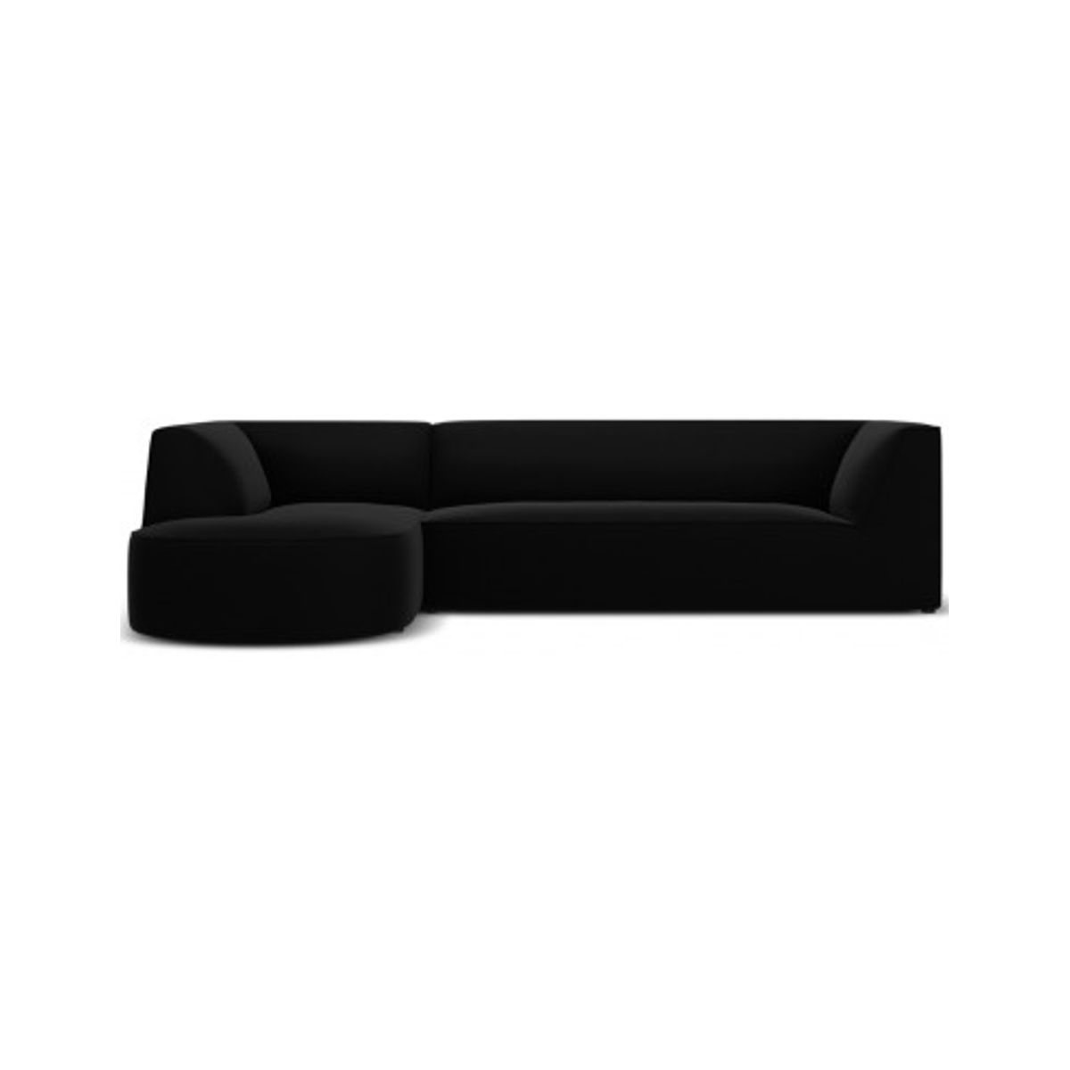 Ruby chaiselong sofa venstrevendt i velour B273 x D180 cm - Sort