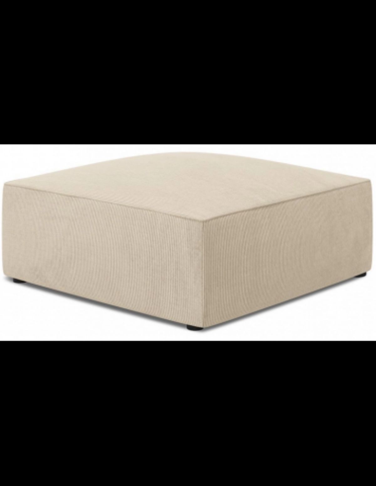 Ruby puf til sofa i corduroy 93 x 93 cm - Lys beige