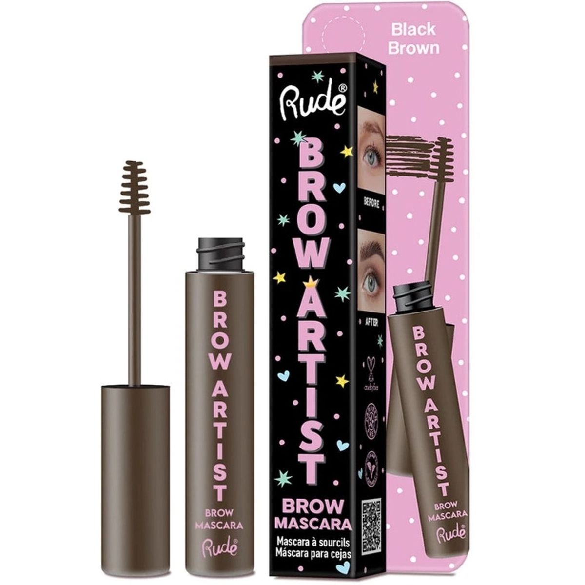 Rude Cosmetics Brow Artist Brow Mascara 3,5 ml - Black Brown