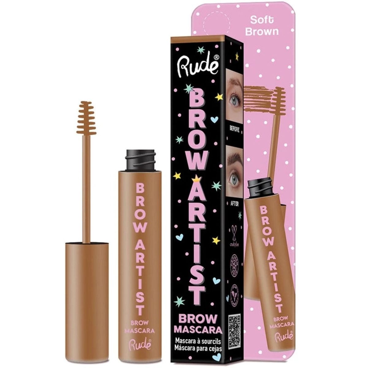 Rude Cosmetics Brow Artist Brow Mascara 3,5 ml - Soft Brown