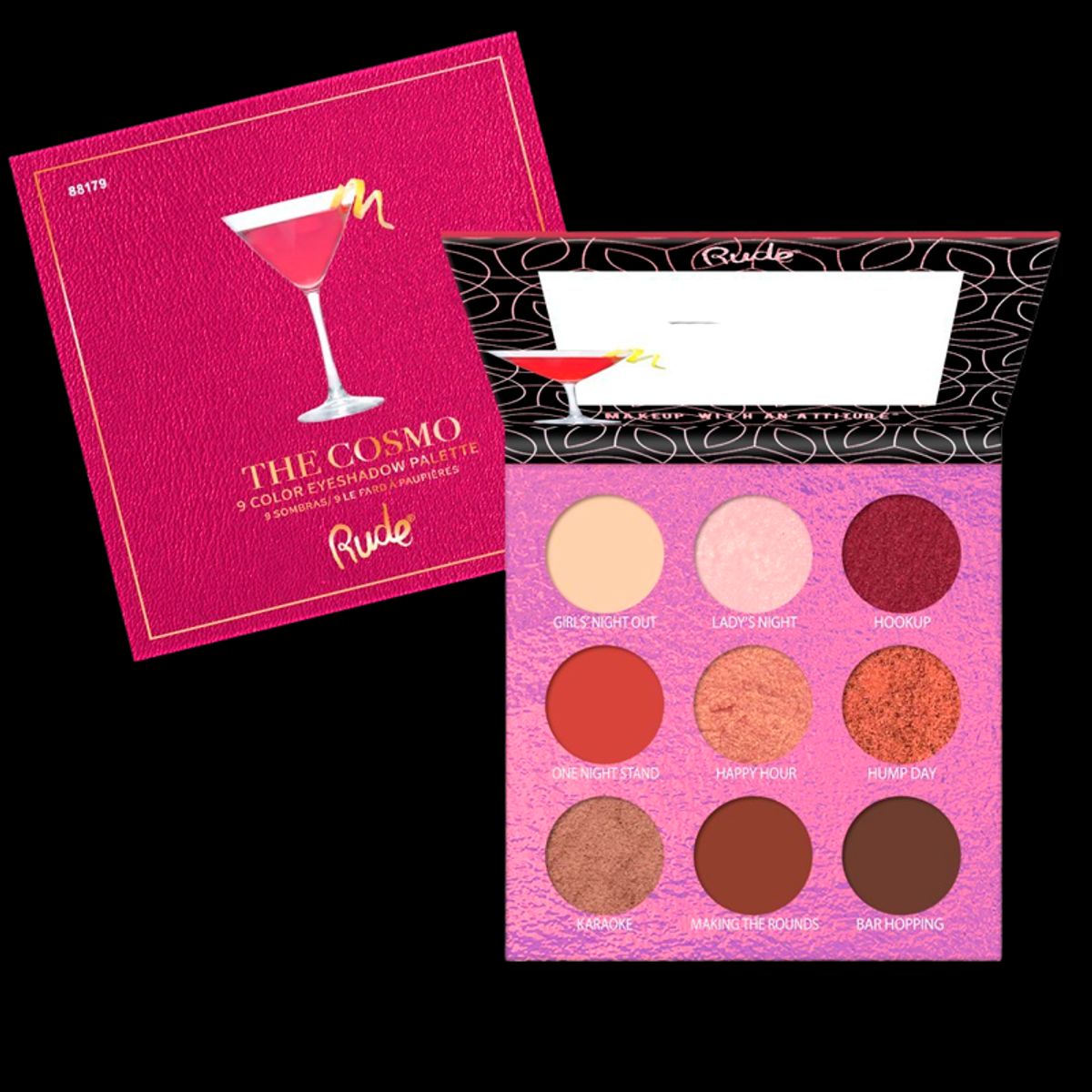 RUDE Cosmetics Cocktail Party 9 Eyeshadow Palette The Cosmo (1 stk)