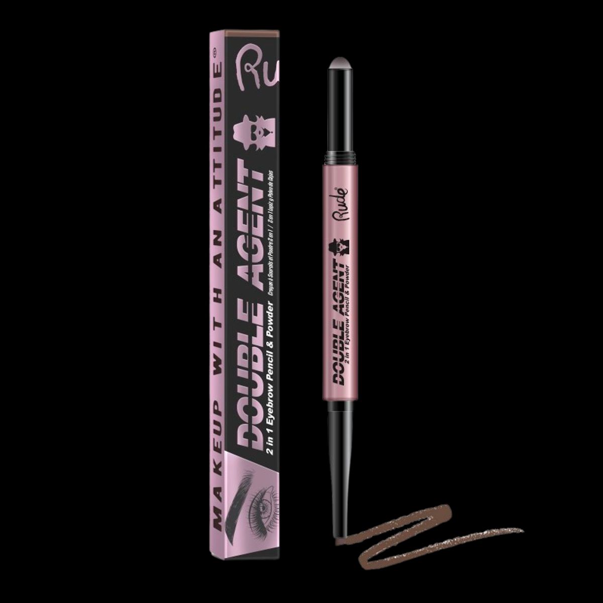 RUDE Cosmetics Double Agent 2-in-1 Eyebrow Pencil & Powder Neutral Brown (1 stk)