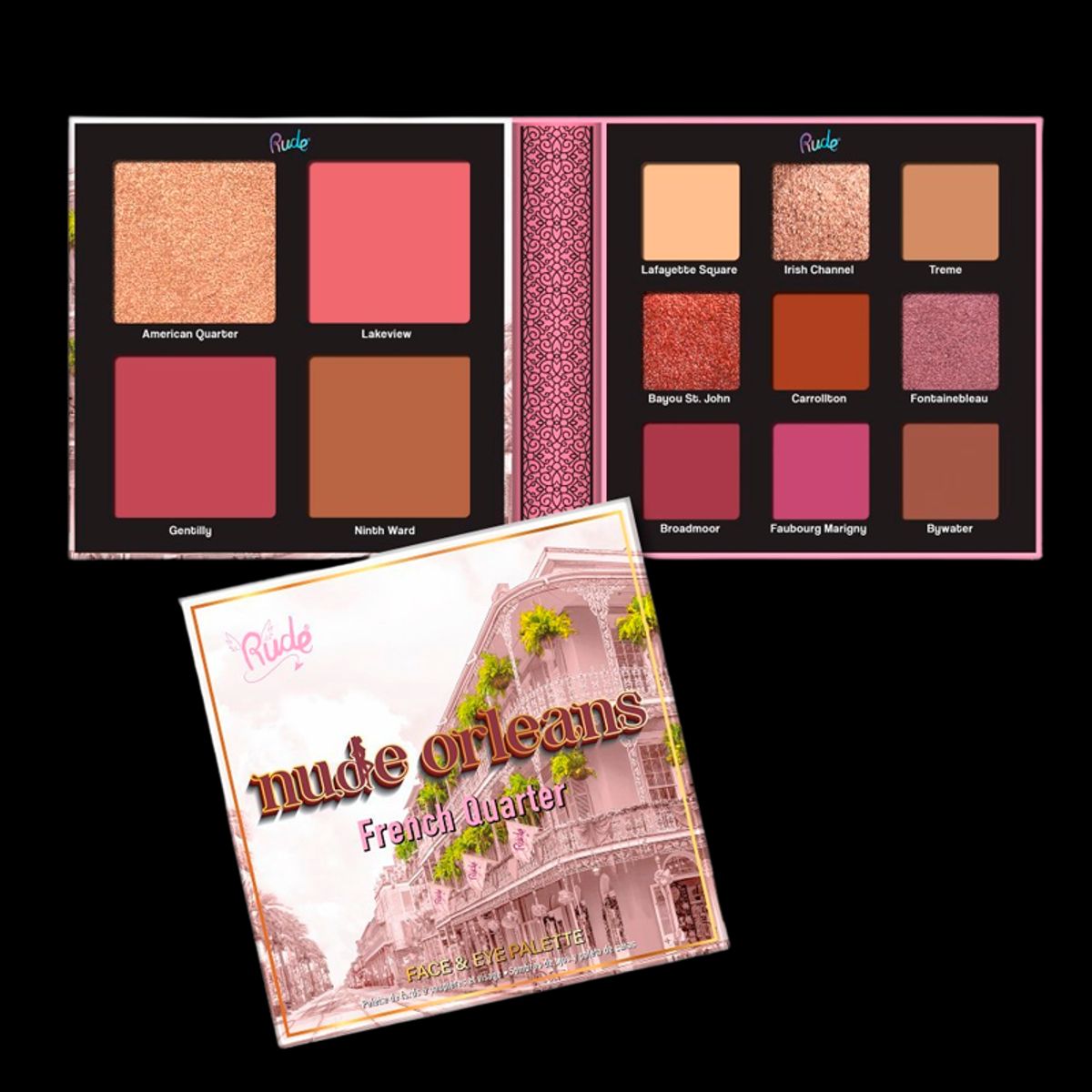 RUDE Cosmetics Nude Orleans Face & Eye Palette (1 stk)