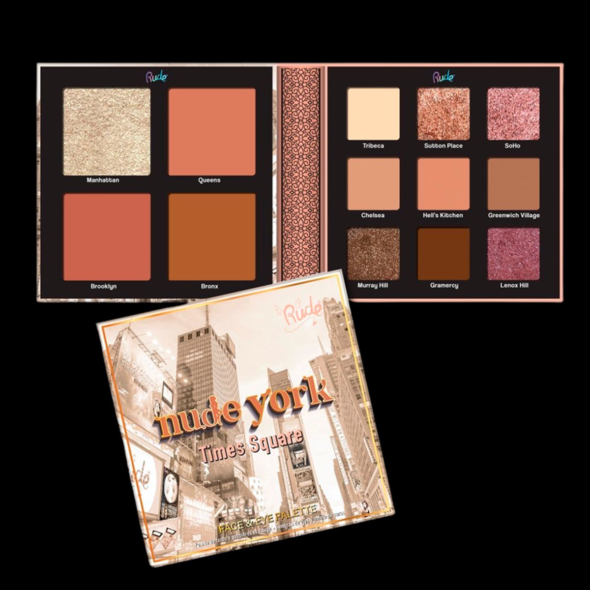 RUDE Cosmetics Nude York Face & Eye Palette (1 stk)