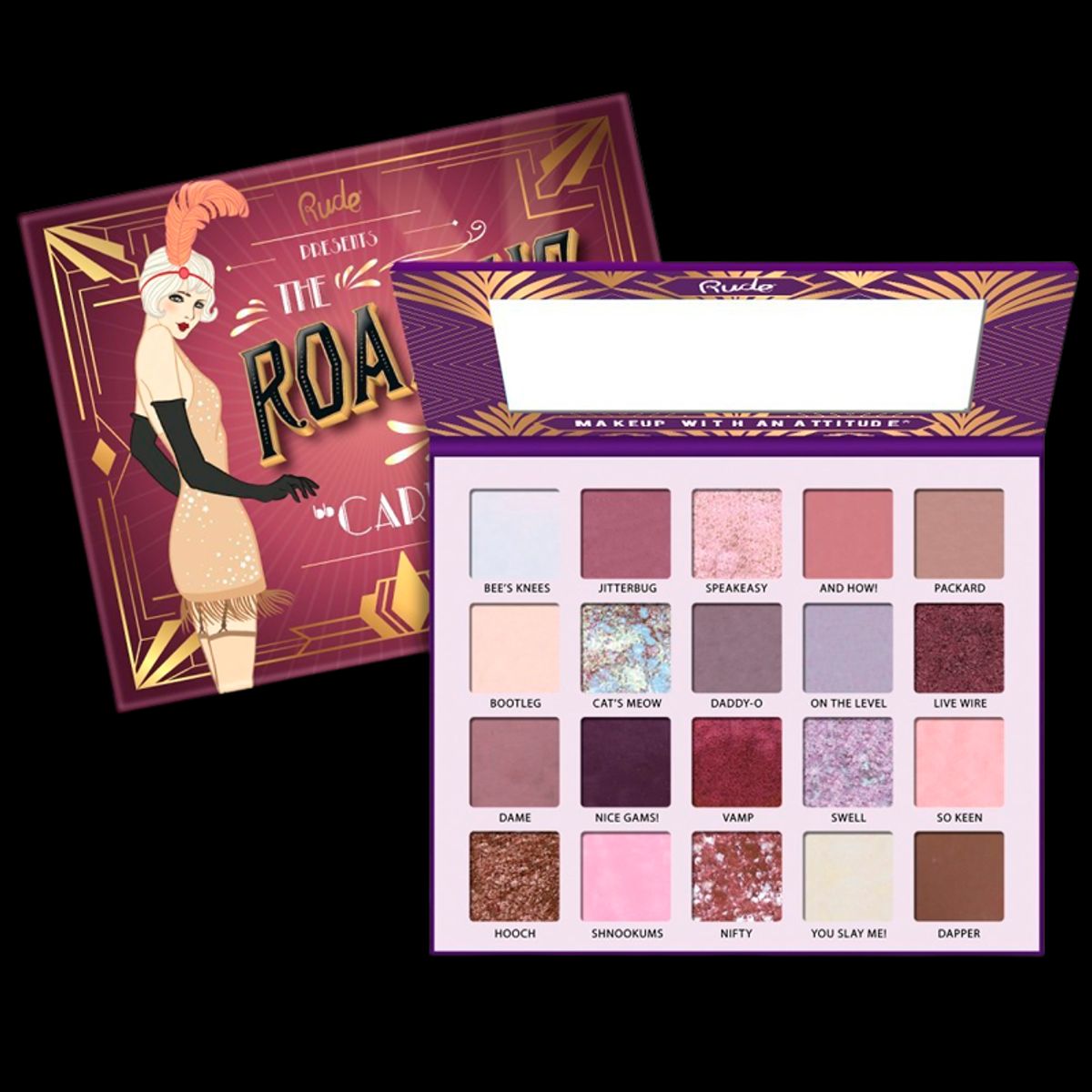 RUDE Cosmetics The Roaring 20s 20 Eyeshadow Palette Carefree (1 stk)