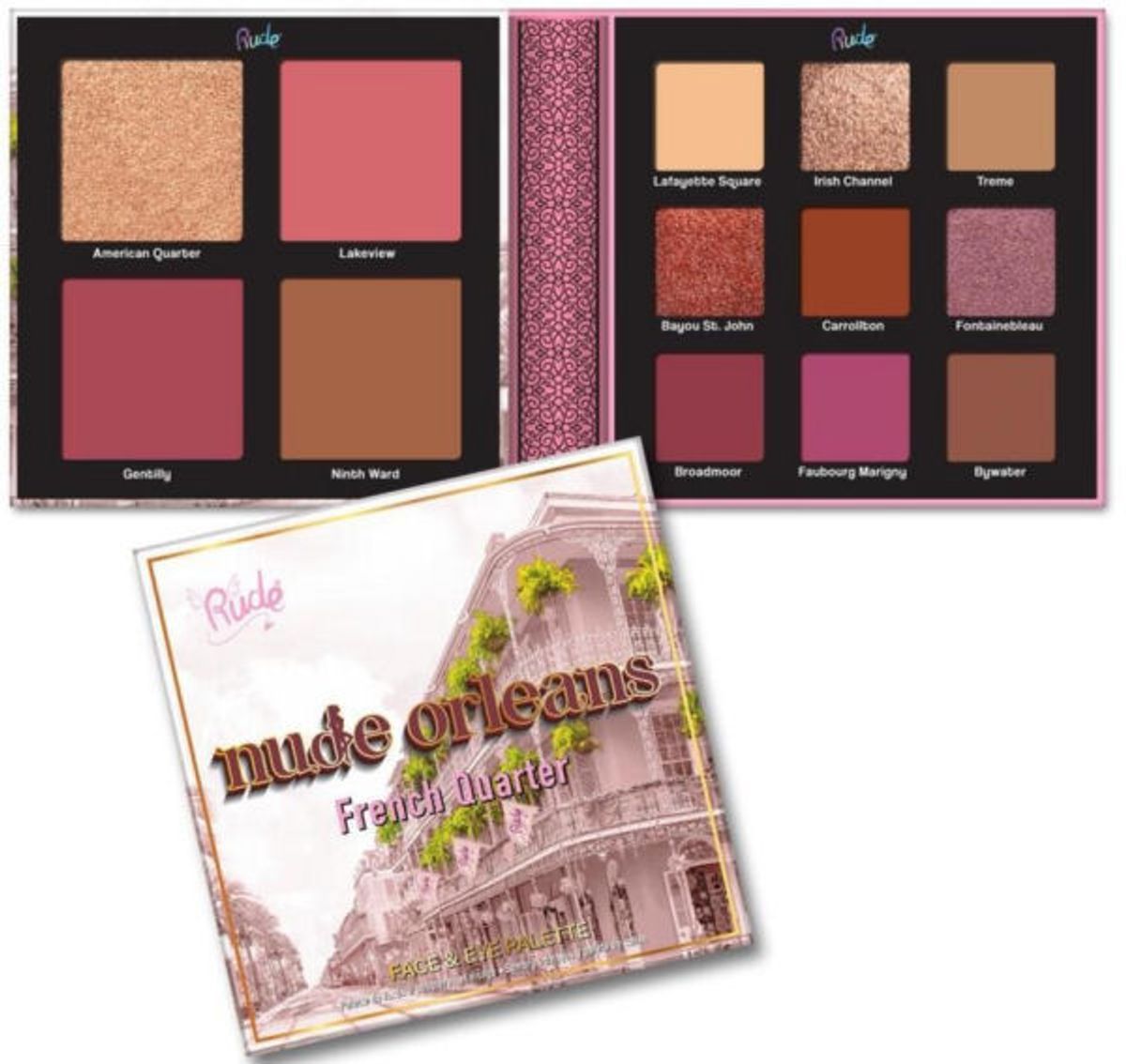 Rude nude orleans french quarter face & eye palette