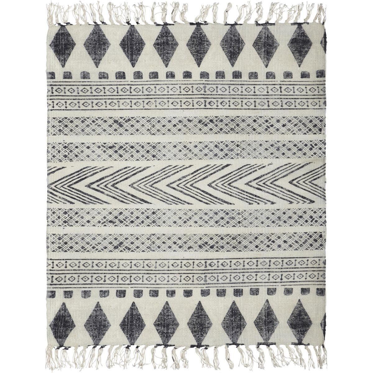 Rug, HDBlock, Grey;Black - Grey/Black / Cotton , Polyester , Viscose / l: 230 cm, w: 160 cm