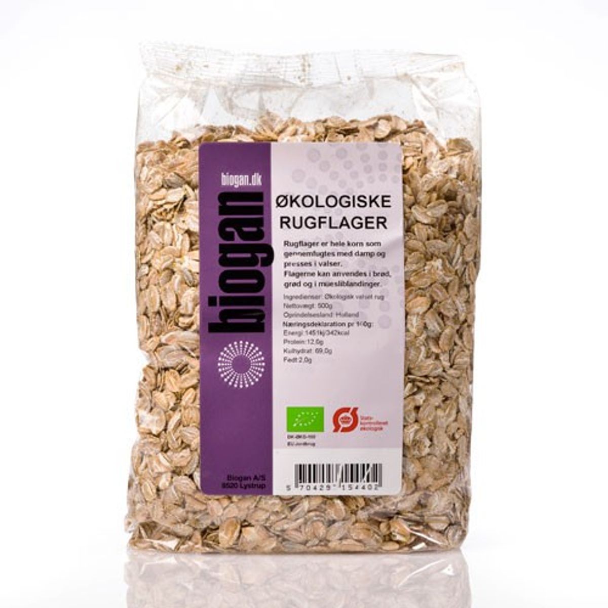 Rugflager Økologisk- 500 gr - Biogan - DISCOUNT PRIS