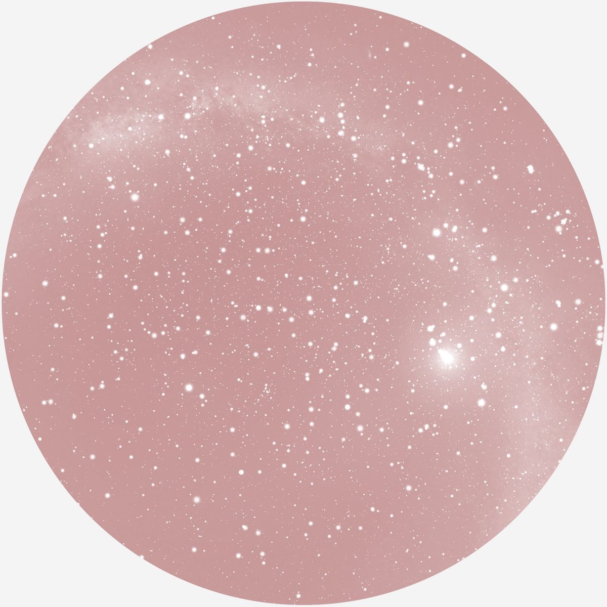 RUND PLAKAT MED PERSONLIG STJERNEHIMMEL (BLUSH)) - 20 cm / Stjernehimmel med mælkevejen